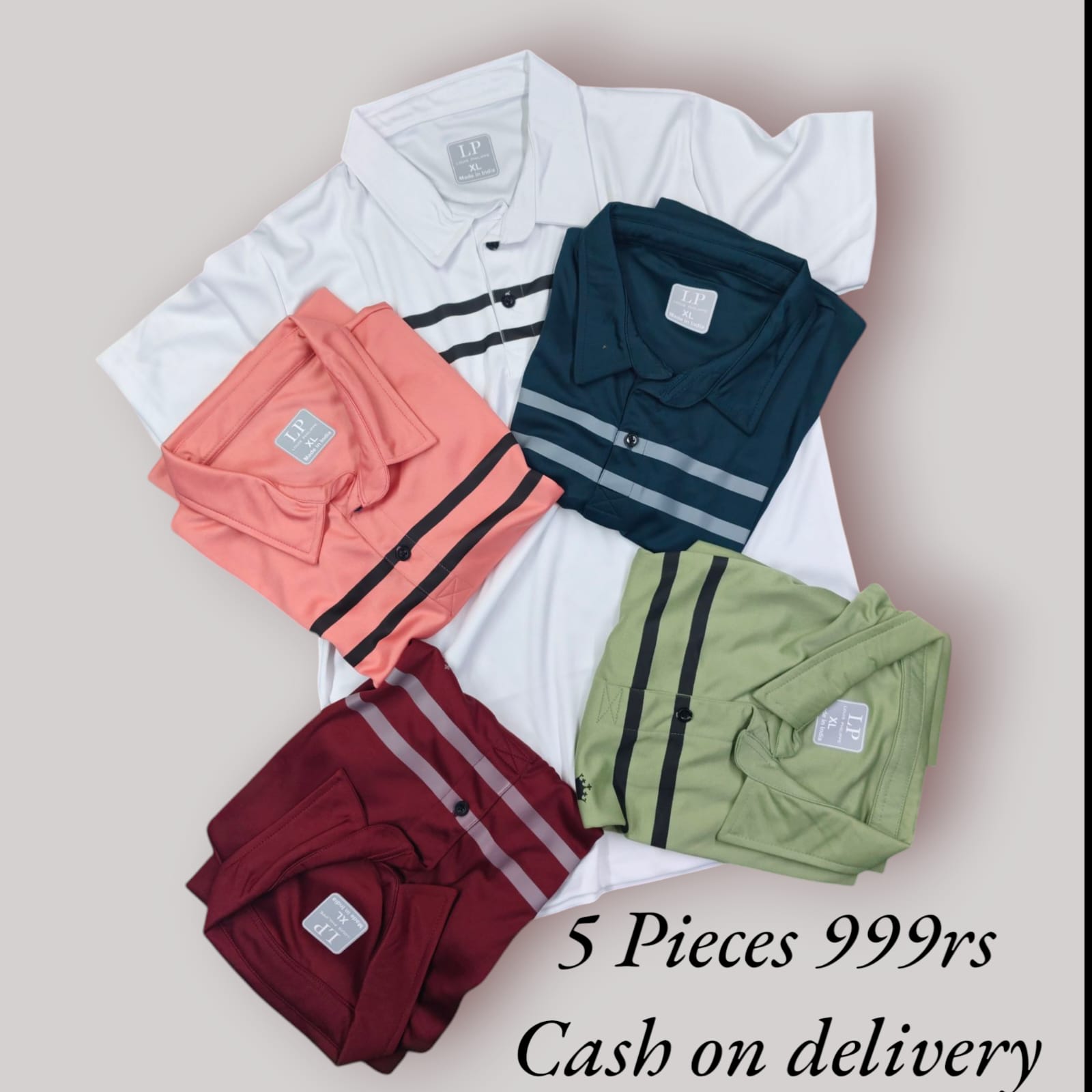 "Get 5 Stylish Collar T-shirts for Only ₹999 – COD Available!"