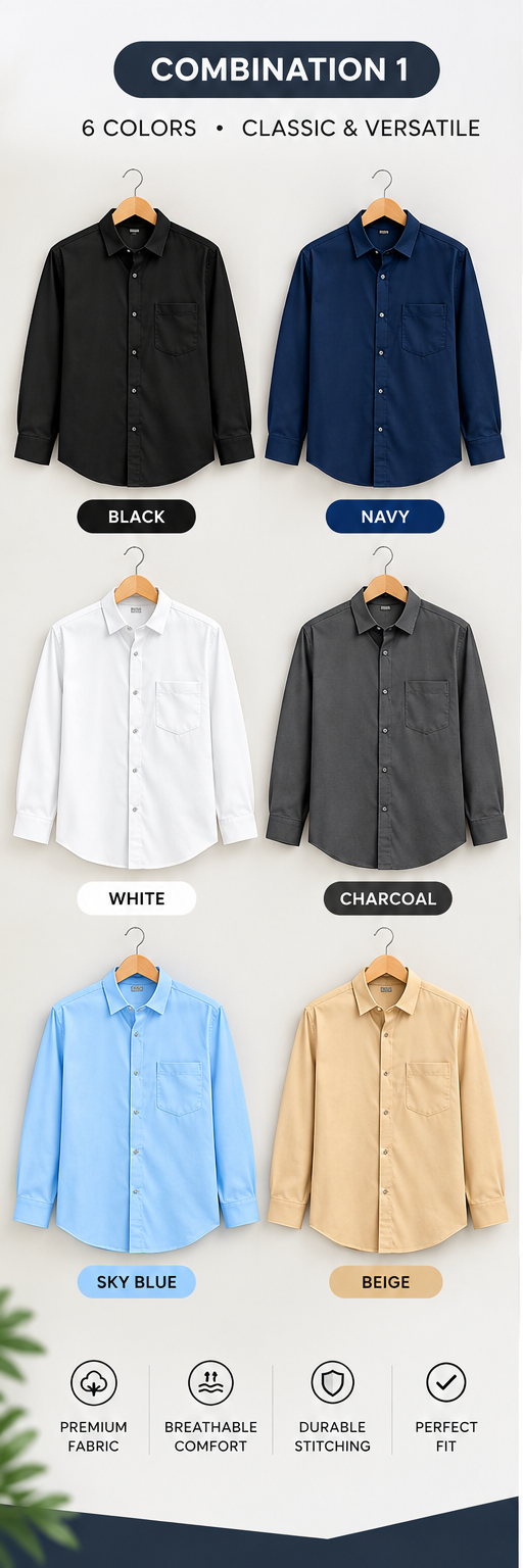Men's  Cotton Shirt – 4 Pieces ₹999  COMBO