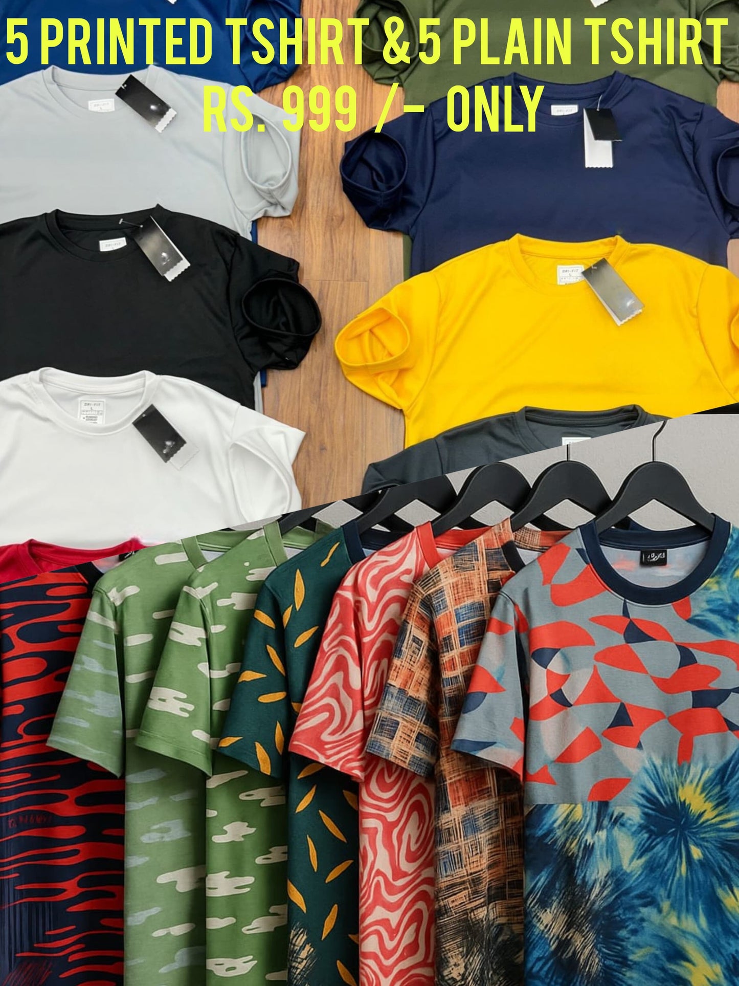 5 print 5 plain tshirt 999 only