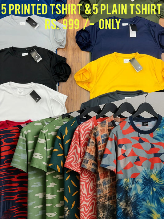 5 print 5 plain tshirt 999 only